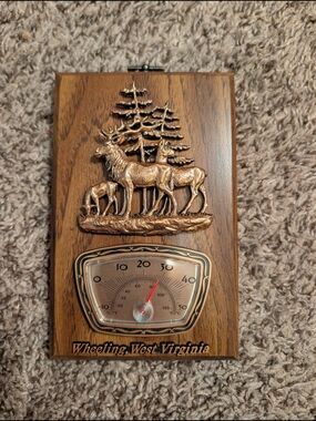 Wheeling, West Virginia Wall Thermometer with Copper Deer Relief